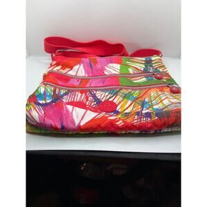 Kipling Alvar Medium Crossbody Shoulder Bag Red Multicolor Floral Print